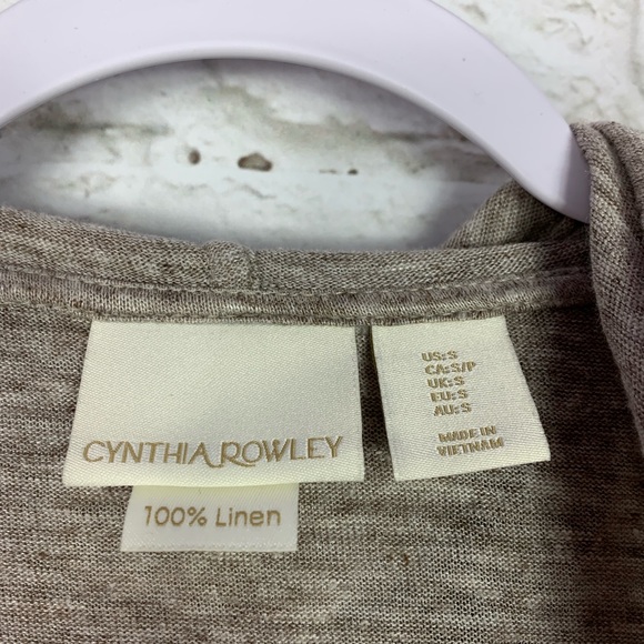 Cynthia Rowley Linen Tan OpenFront Hooded Cardigan - Picture 3 of 3